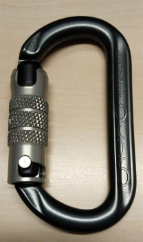 Karabiner Ovalo 3 Wege 24 kn, anthrazit, Neue Version