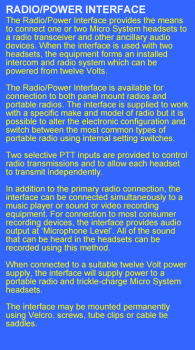 LYNX Strom-Funkgerätschnittstelle/ Radio Power Interface