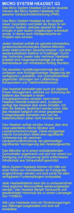 LYNX Micro Headset Doppelpaket/Dual Headset Package